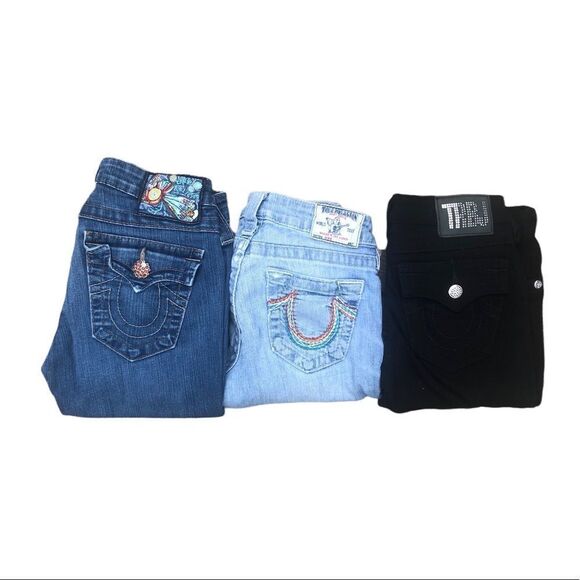 Lot of 3 True Religion Jeans Size 25 - Picture 1 of 4